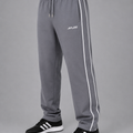 Gray Double Stripe Straight Sweatpants | Men