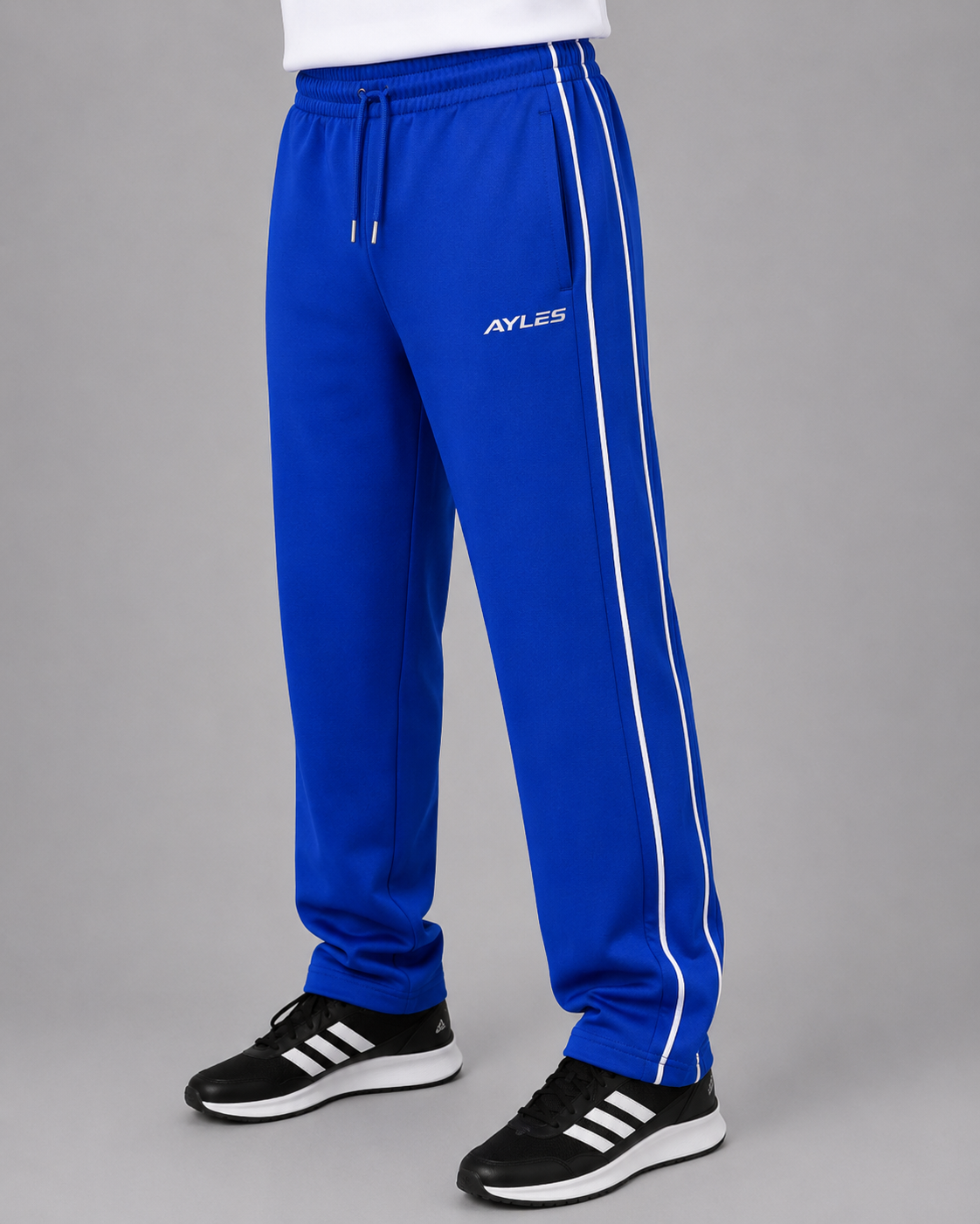 Blue Double Stripe Straight Sweatpants | Men الصورة الرئيسية