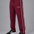 Burgundy Double Stripe Straight Sweatpants | Men