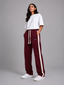 Burgundy Sweatpants with Side Stripe | Women