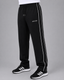 Black Double Stripe Straight Sweatpants | Men
